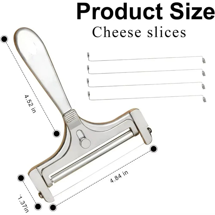 Stainless Steel Cheese Slicer Adjustable Thickness with Extra Wires