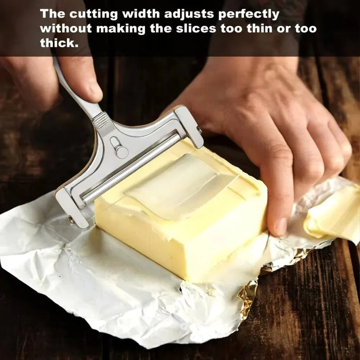 Stainless Steel Cheese Slicer Adjustable Thickness with Extra Wires