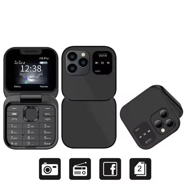 Large Screen Flip Phone with Dual SIM and Long Standby