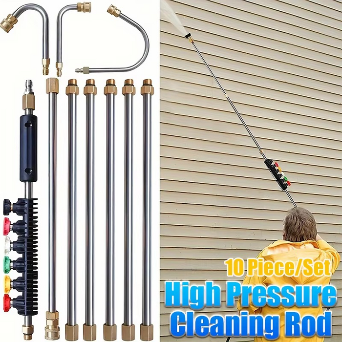 4000 PSI Telescoping High Pressure Washer Wand Set for Gutter, Roof, and Wall Cleaning - SJ Backyard