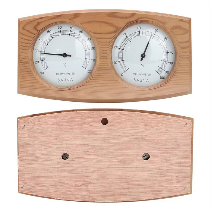 2-in-1 Cedar Wood Thermo-Hygrometer for Sauna or Steam Room