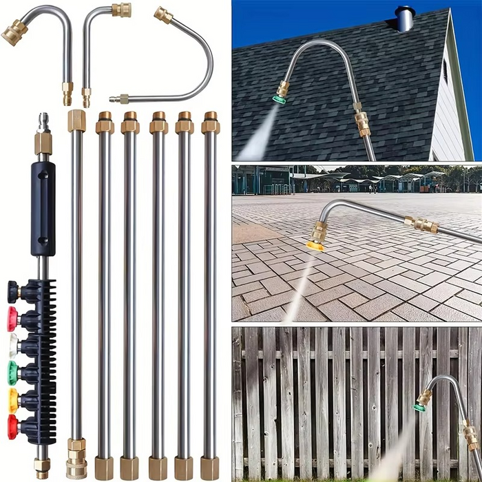 4000 PSI Telescoping High Pressure Washer Wand Set for Gutter, Roof, and Wall Cleaning - SJ Backyard