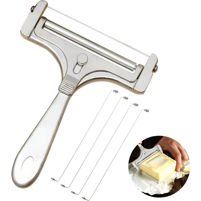 Stainless Steel Cheese Slicer Adjustable Thickness with Extra Wires
