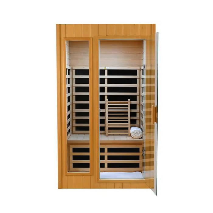 Luxury Two Person Far Infrared Indoor Sauna with Modern Embedded Roof
