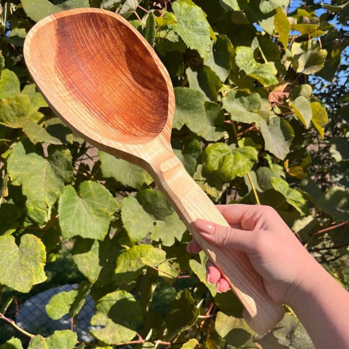 Handcrafted Cherry Wood Sauna Ladle and Bath Scoop