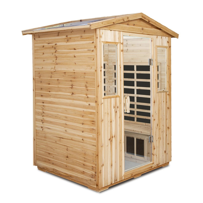 Outdoor Four Person Far Infrared Sauna in Natural Old Fir Wood 2050W