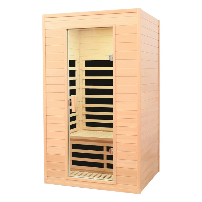Indoor Far Infrared Hemlock Wood Sauna for Two People 1500W