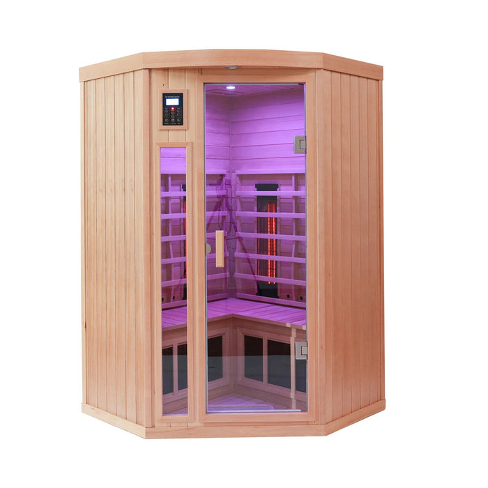Indoor Infrared Sauna with Hemlock Wood for Home Spa and Detox