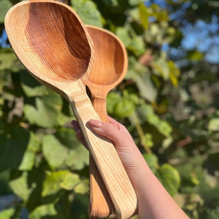 Handcrafted Cherry Wood Sauna Ladle and Bath Scoop