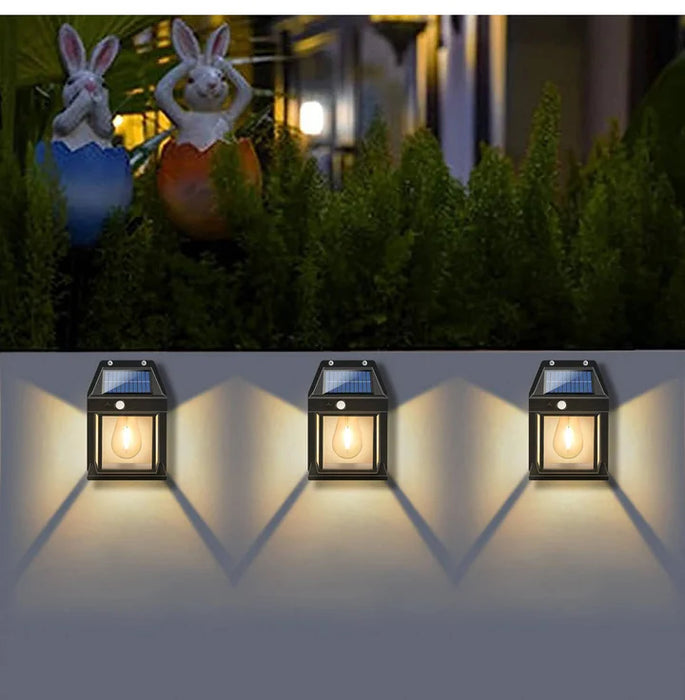 2-Set Solar Wall Lamp Outdoor - Motion Sensor Waterproof LED Light