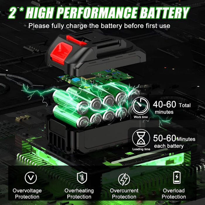 Cordless Electric Grass Trimmer 21V – Lightweight Weed Cutter with 3 Blades & Dual Battery Set