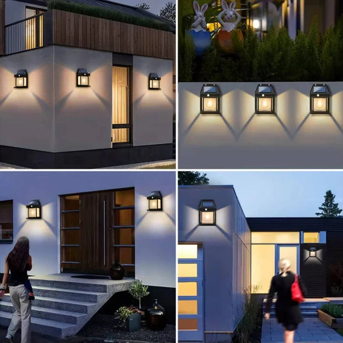 2-Set Solar Wall Lamp Outdoor - Motion Sensor Waterproof LED Light