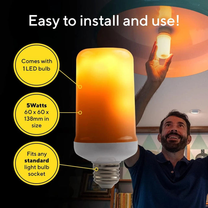 Realistic LED Flame Effect Light Bulb
