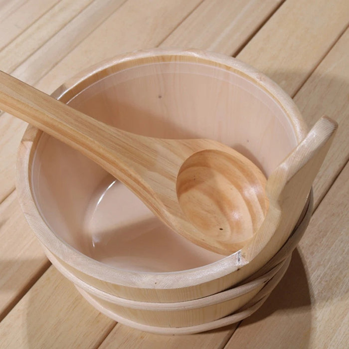 135oz Pine Wooden Sauna Bucket and Ladle Set