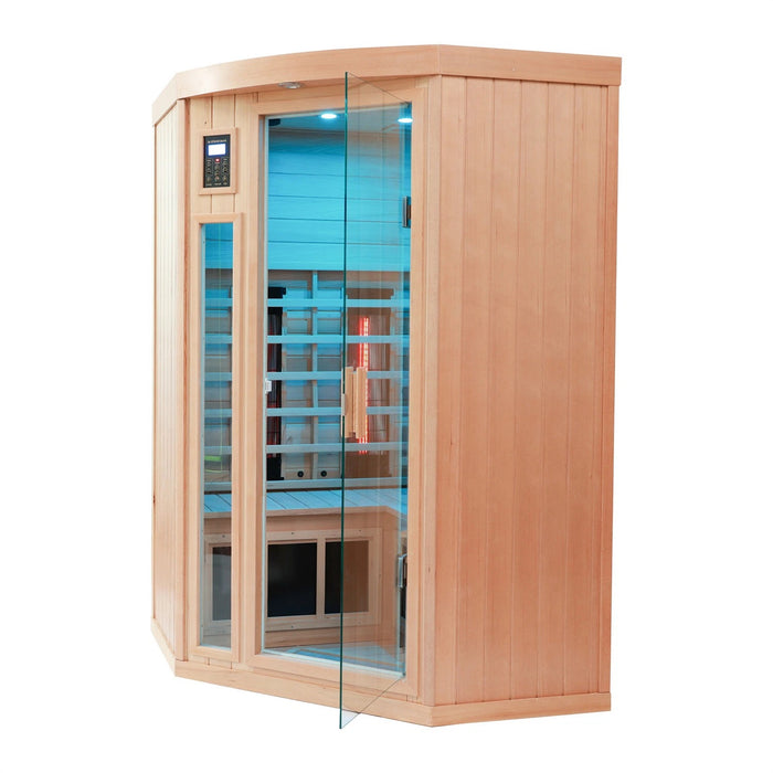 Indoor Infrared Sauna with Hemlock Wood for Home Spa and Detox
