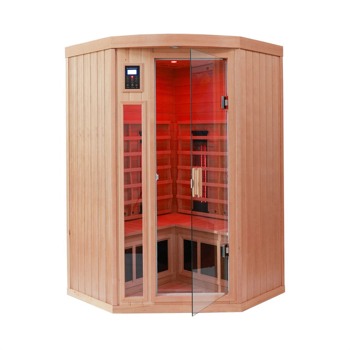 Indoor Infrared Sauna with Hemlock Wood for Home Spa and Detox