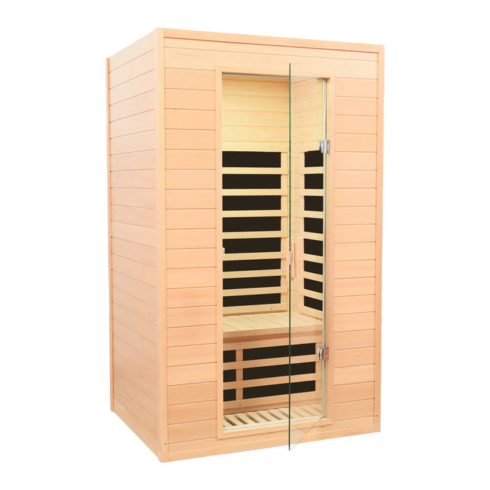 Indoor Far Infrared Hemlock Wood Sauna for Two People 1500W