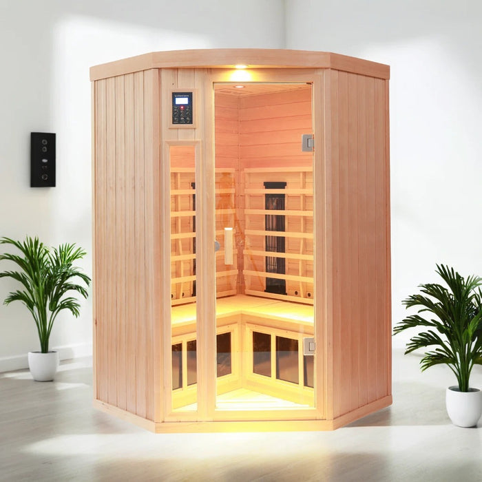 Indoor Infrared Sauna with Hemlock Wood for Home Spa and Detox