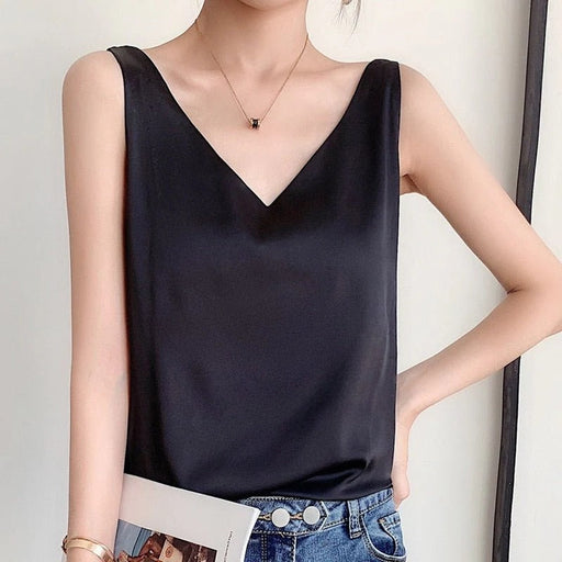 Luxurious Soft Silk Women Tank Top - SJ Backyard