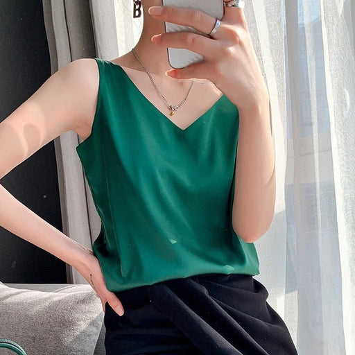 Luxurious Soft Silk Women Tank Top - SJ Backyard