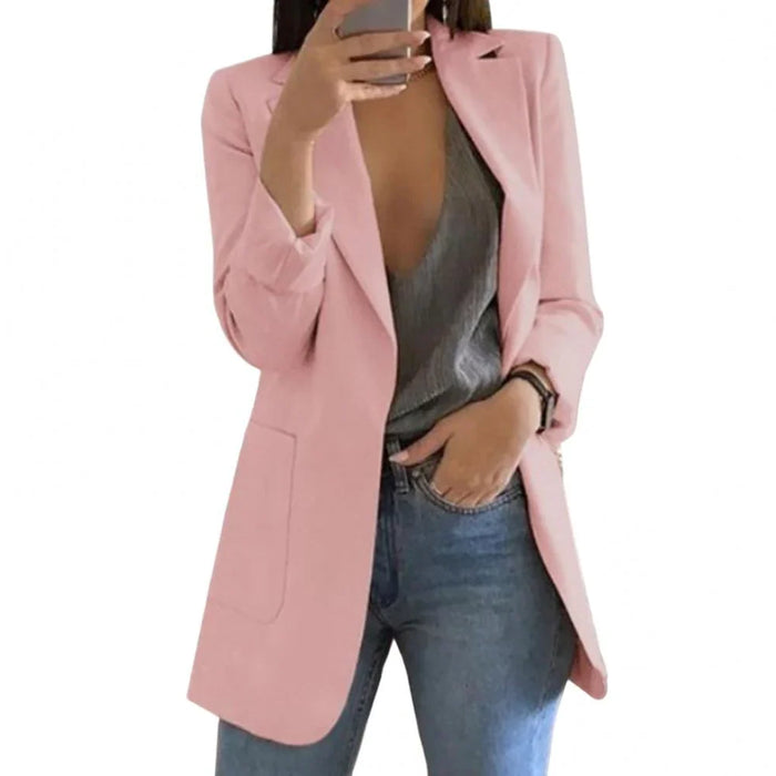 Long Wool Blazer for Women, Regular Fit