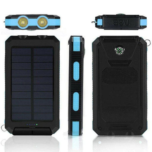 High-Capacity Waterproof Solar Power Bank With Dual USB Ports - SJ Backyard