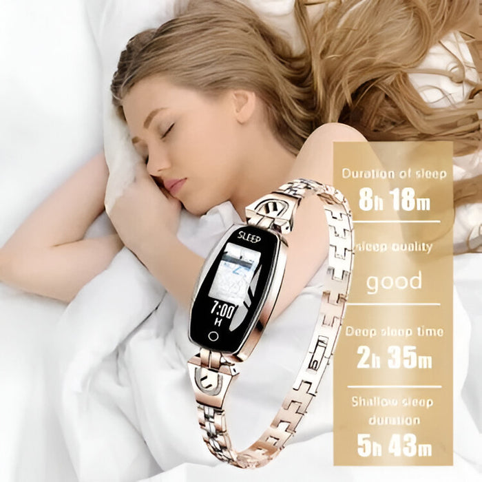 Waterproof Smart Fitness Bracelet for Women – Heart Rate & Blood Pressure Monitor with Touchscreen
