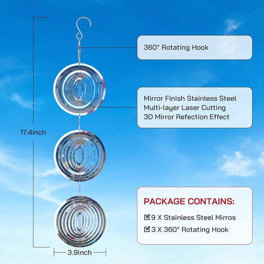Outdoor Bird Deterrent Reflective Stainless Steel Spinner