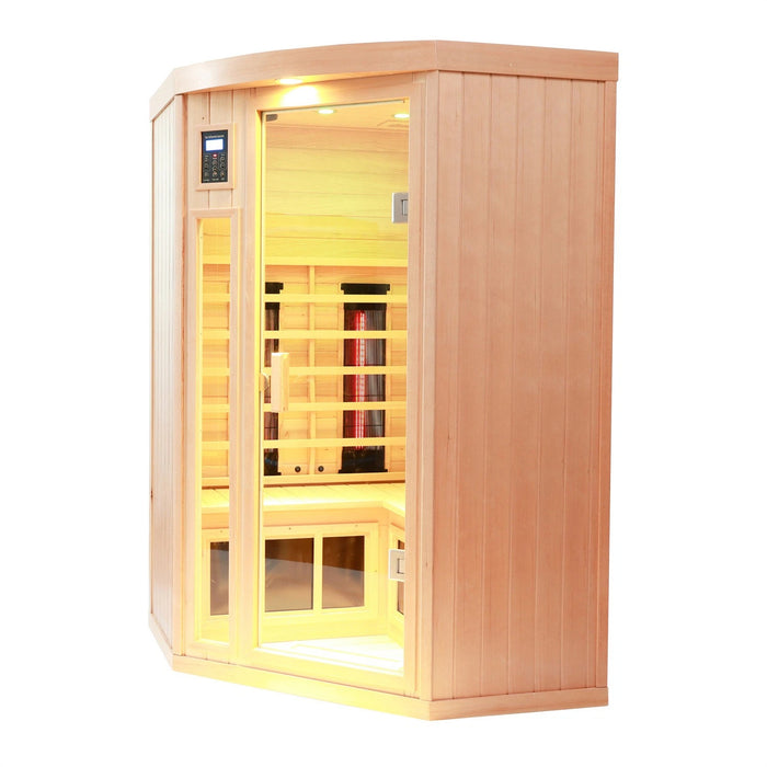 Indoor Infrared Sauna with Hemlock Wood for Home Spa and Detox