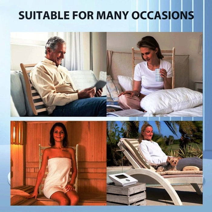 Sauna Backrest, Ergonomic S-Shape Cedar Wood Support for Sauna Comfort