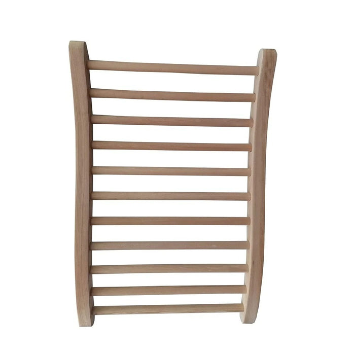 Sauna Backrest, Ergonomic S-Shape Cedar Wood Support for Sauna Comfort