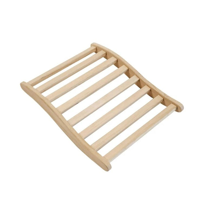 Sauna Backrest, Ergonomic S-Shape Cedar Wood Support for Sauna Comfort