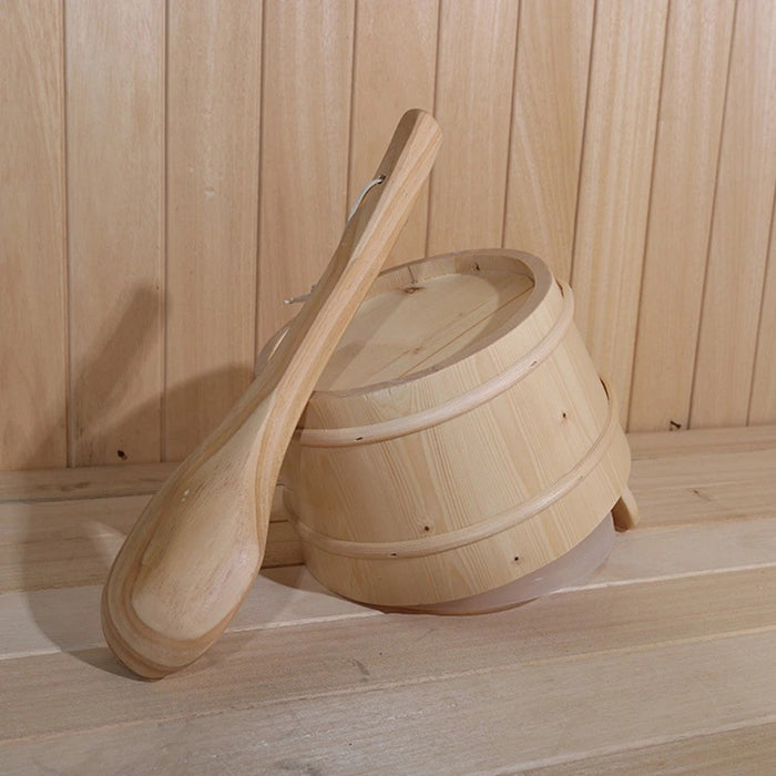 135oz Pine Wooden Sauna Bucket and Ladle Set