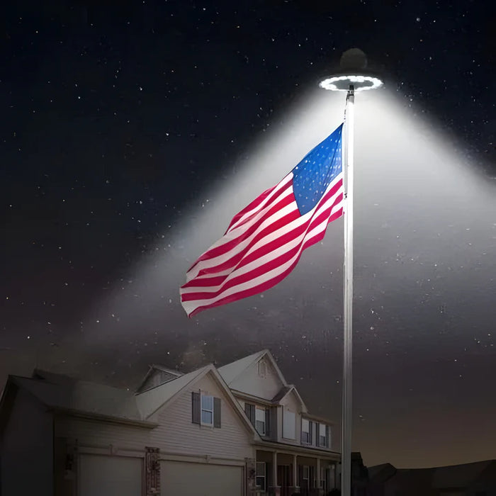 Solar Powered Flagpole Lights - All Night Long Last Flag Pole Lights - LED - SJ Backyard