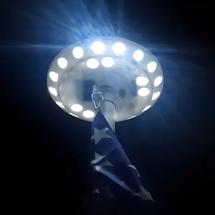 Solar Powered Flagpole Lights - All Night Long Last Flag Pole Lights - LED - SJ Backyard