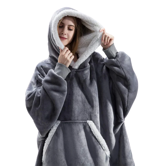 Giant Blanket Hoodie – Ultra Soft Sherpa-Lined Oversized Wearable Blanket - SJ Backyard