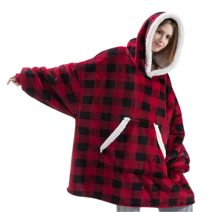 Giant Blanket Hoodie – Ultra Soft Sherpa-Lined Oversized Wearable Blanket - SJ Backyard