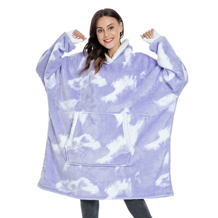 Giant Blanket Hoodie – Ultra Soft Sherpa-Lined Oversized Wearable Blanket - SJ Backyard