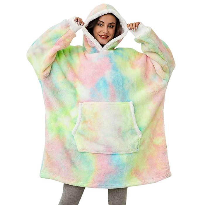 Giant Blanket Hoodie – Ultra Soft Sherpa-Lined Oversized Wearable Blanket - SJ Backyard