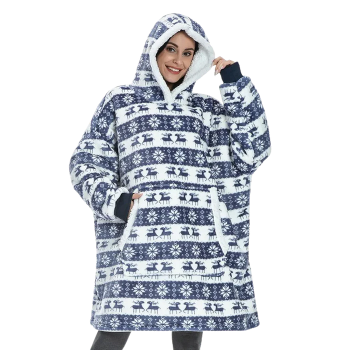 Giant Blanket Hoodie – Ultra Soft Sherpa-Lined Oversized Wearable Blanket - SJ Backyard