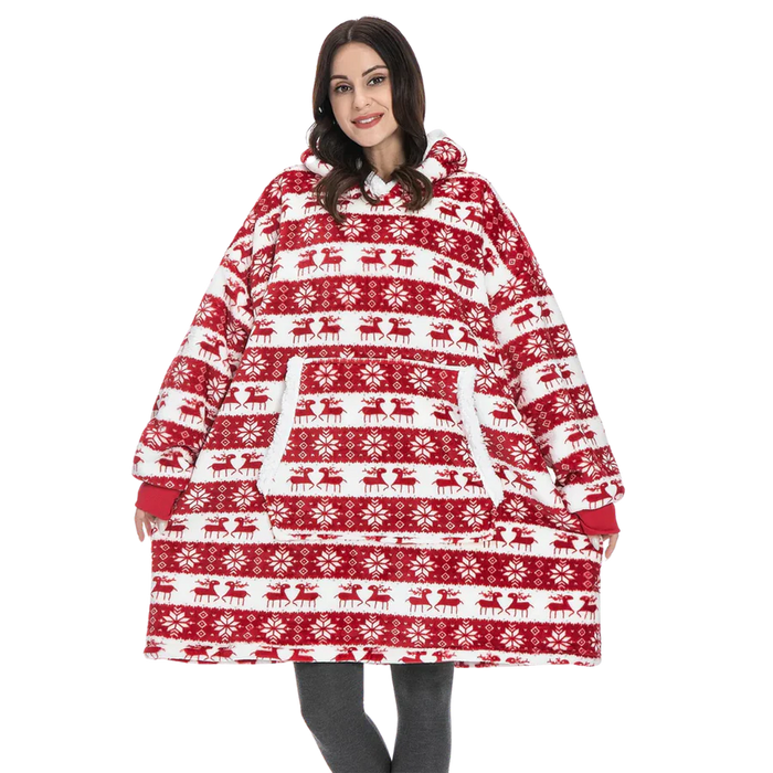 Giant Blanket Hoodie – Ultra Soft Sherpa-Lined Oversized Wearable Blanket - SJ Backyard