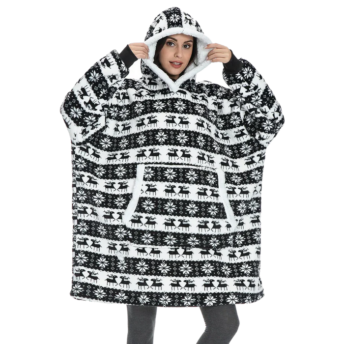 Giant Blanket Hoodie – Ultra Soft Sherpa-Lined Oversized Wearable Blanket - SJ Backyard