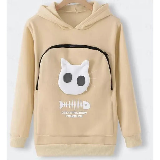 Cozy Cat Lover Hoodie with Built-In Cuddle Pouch - SJ Backyard