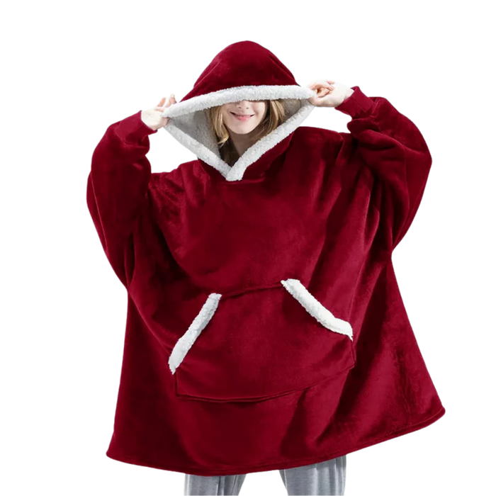 Giant Blanket Hoodie – Ultra Soft Sherpa-Lined Oversized Wearable Blanket - SJ Backyard