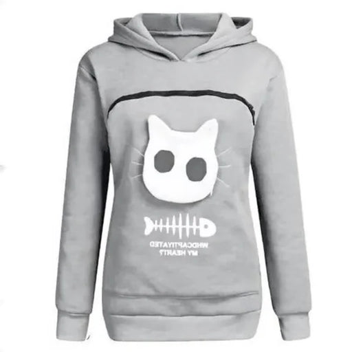 Cozy Cat Lover Hoodie with Built-In Cuddle Pouch - SJ Backyard