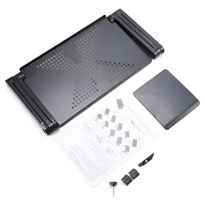 Adjustable Laptop Stand – Ergonomic Aluminum Laptop Desk with Cooling Vents & Mouse Pad - SJ Backyard