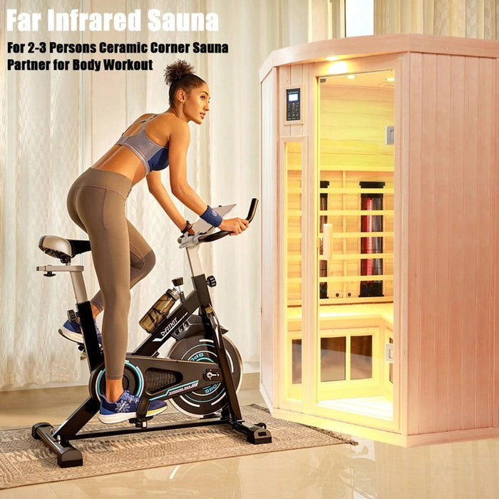 Indoor Infrared Sauna with Hemlock Wood for Home Spa and Detox