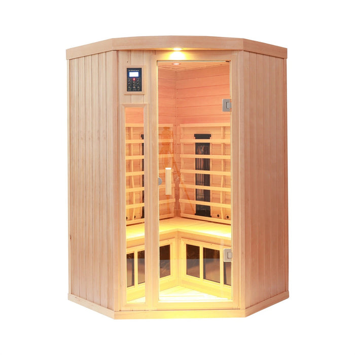 Indoor Infrared Sauna with Hemlock Wood for Home Spa and Detox