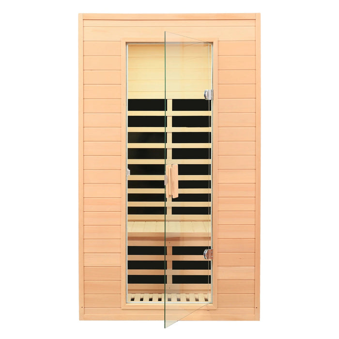 Indoor Far Infrared Hemlock Wood Sauna for Two People 1500W
