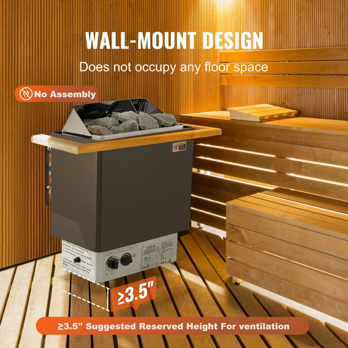 Sauna Heater Stove 6KW Stainless Steel with Internal Controller for Wet and Dry Use